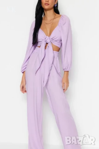 Нов Комплект блуза и панталон в лилаво