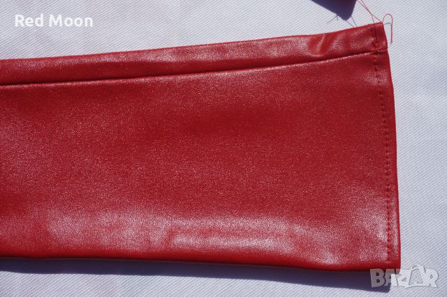 Дълги Червени Ръкавици От Изкуствена Кожа Размер S , снимка 4 - Ръкавици - 45483312