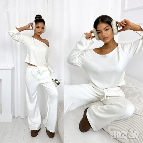 Дамски комплект плетен пуловер от две части, 3цвята , снимка 13 - Комплекти - 52971825