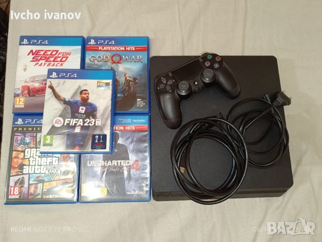 Конзола Sony Playstation 4 Slim 500 GB с FIFA 23 +4 Игри отделно 