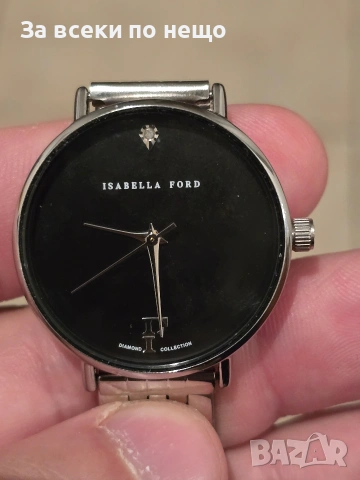 Дамски часовник Izabela Ford сребрист с диамант, снимка 4 - Дамски - 53048369