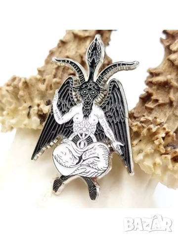 Метална значка "Бафомет" – окултен символ пин с високи детайли 