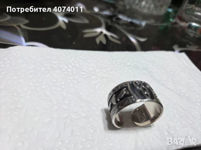 мъжки сребърен пръстен, снимка 2 - Пръстени - 53500525