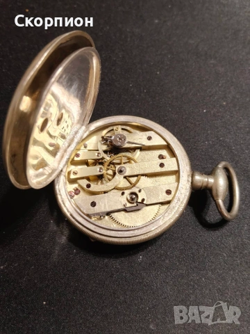 Швейцарски джобен часовник с посребрени капаци 1905г. - 10 РУБИНА , снимка 8 - Джобни - 50777361