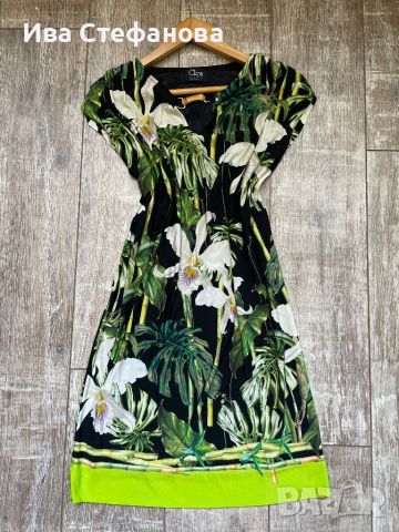 Нова елегантна ежедневна къса еластична рокля тропик тропически принт  вискоза , снимка 2 - Рокли - 45262975