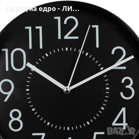 Стенен часовник Liberta, Матов, Черен, 20см, снимка 3 - Стенни часовници - 45701630