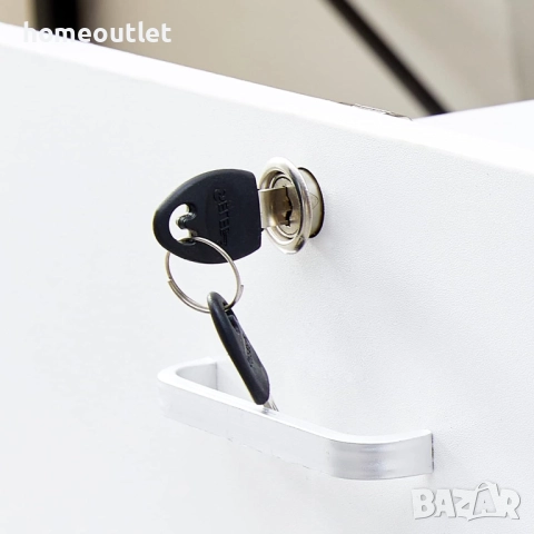 ПРОМОЦИЯ Офис шкаф със заключващ механизъм в бяло CLIPOP SGWS-ST-0164WH, снимка 4 - Шкафове - 52704447