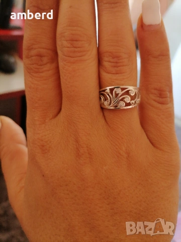 Нежен и елегантен сребърен пръстен - модел R040А, снимка 2 - Пръстени - 53518647