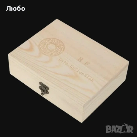 Дървена кутия за 100/50 монети (с 100/50 капсули и уплътнители), снимка 10 - Нумизматика и бонистика - 49502896