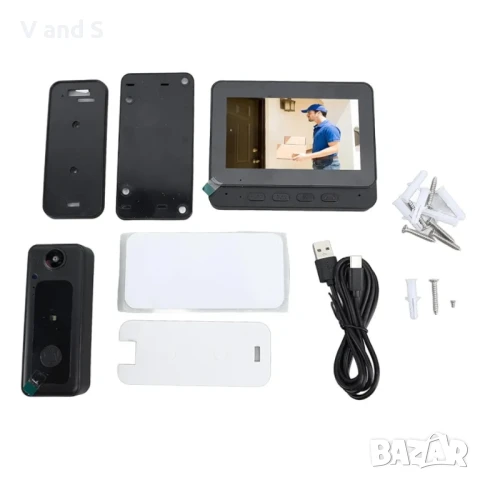 Видео Домофон Камера, 1080P HD Smart WiFi Видео Домофон с Широкоъгълно Нощно Видение, 2 Посочно Ауди, снимка 10 - Камери - 50738618