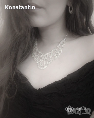 КОМПЛЕКТ CLAUDIA / Луксозен дамски комплект бижута с кристали, снимка 7 - Бижутерийни комплекти - 54244096