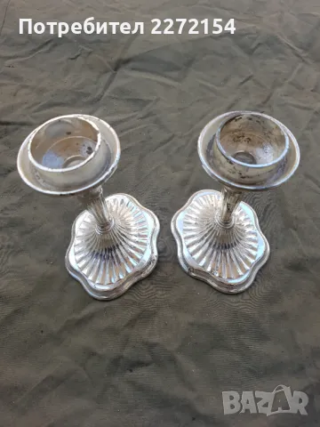 Кралски посребрен свещник 2 бр