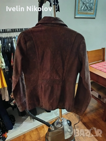 DKNY кожено яке, снимка 2 - Якета - 52551362