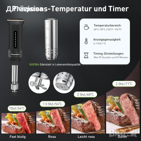 Су Вид машина KitchenBoss Sous Vide Garer, снимка 3 - Други - 54159731