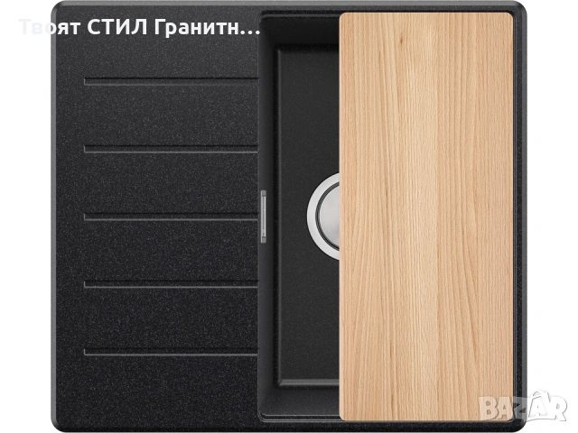 Кухненска Мивка от Гранит  Копенхаген 40 Top 550 x 500 мм - Графит