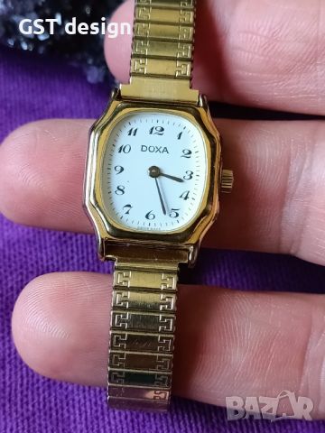 Изключително Рядък дамски Часовник Doxa  Swiss Made Швейцарски Позлата Механичен 1970  Механичен, снимка 1 - Дамски - 46145868