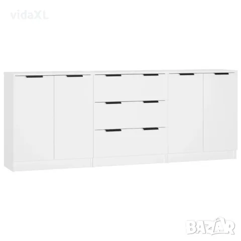 vidaXL Бюфет от 3 части, бял, инженерно дърво(SKU:3115780), снимка 1 - Бюфети - 48987220