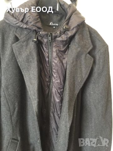 Мъжко палто със сваляща се качулка, размер M, снимка 2 - Палта - 45541993