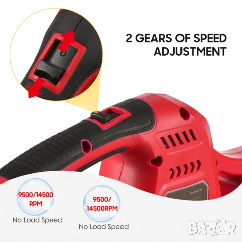 Акумулаторна духалка за листа QS-GT85101 – 20V Max, 2.0Ah, 2 скорости, 14500 об/мин, снимка 3 - Друга електроника - 51999149