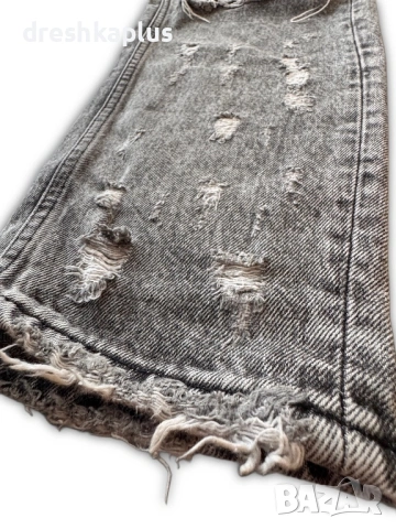 BERSHKA Дънки Slim Fit • Размер 34 • Сиви с Брички, снимка 3 - Дънки - 53218919