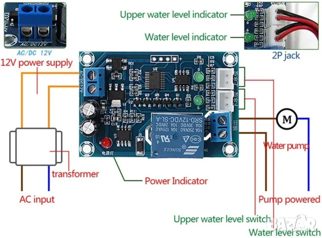 XH-M203 контролер на помпата за ниво на водата, снимка 4 - Друга електроника - 49529137