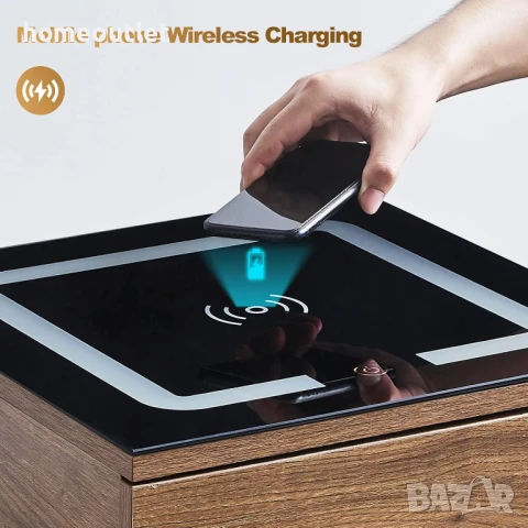 ПРОМОЦИЯ Многофункционално нощно шкафче със станция за зареждане CLIPOP C-B-ST-D0201BR, снимка 7 - Шкафове - 50770692