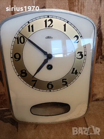 стенен часовник прим 1957 година произведен работещ предлага се без ключ, снимка 4 - Стенни часовници - 49880841