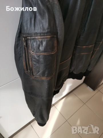 Мъжко кожено яке XL, снимка 6 - Якета - 53694457