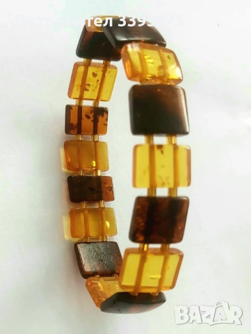 Гривна от естествен полиран кехлибар, снимка 5 - Гривни - 53580916
