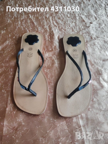 Нови летни дамски чехли естествена кожа 41 номер, снимка 2 - Чехли - 53467642