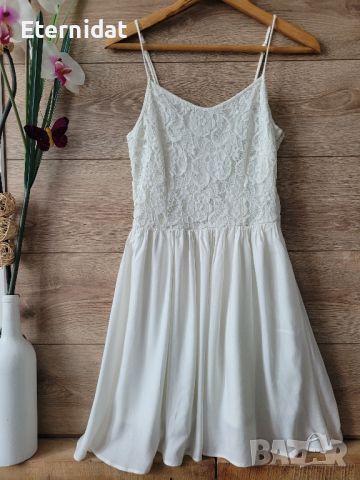 Бяла рокля GIANATRICOT XS, снимка 1 - Рокли - 46017585
