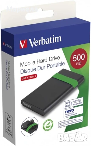 Външен хард диск Verbatim 500GB , USB 3,2, снимка 3 - Външни хард дискове - 53494358
