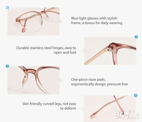 Firmoo, компютърни очила с блокиране на синята светлина , филтър UV400, антирефлексни, снимка 4 - Слънчеви и диоптрични очила - 53088531