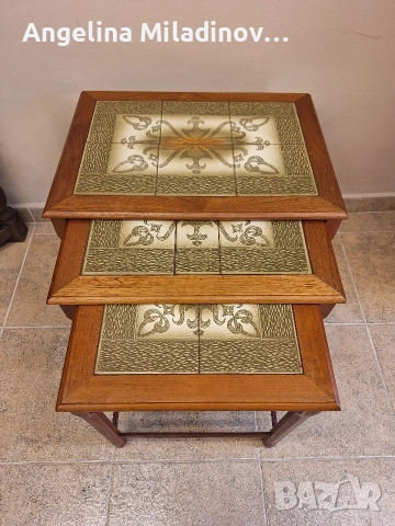 К - т три помощни масички с плочки , снимка 4 - Маси - 53774141