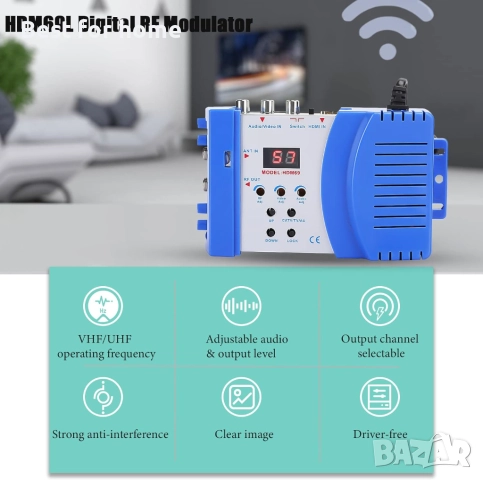 HDM69L Цифров ,аудио, видео  RF модулатор, снимка 2 - Приемници и антени - 51563485