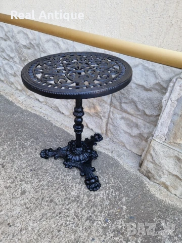 Чудесна антикварна метална помощна градинска масичка , снимка 6 - Антикварни и старинни предмети - 51155912