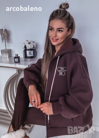 Дамски суичър с цип и надпис, 2цвята , снимка 15 - Суичъри - 52672385