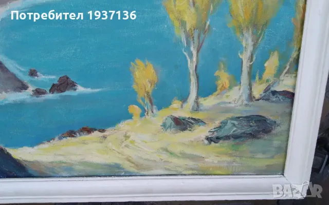 Стара картина масло върху фазер голяма , снимка 3 - Картини - 50223137