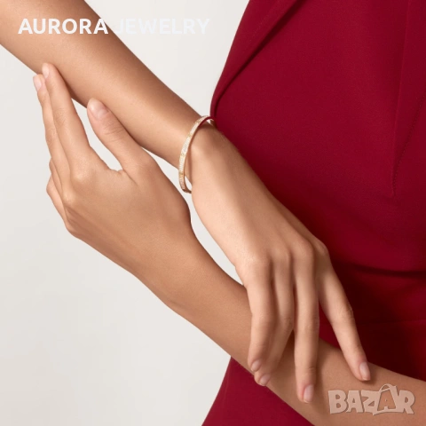 CARTIER Love Small Paved Rose Gold Diamonds Гривна с Отверка, снимка 10 - Гривни - 53054275