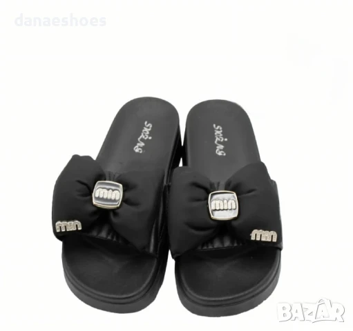 Дамски чехли с 3D панделка, снимка 1