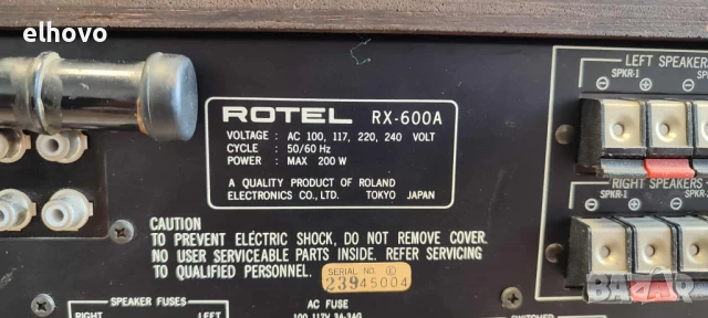 Ресивър ROTEL RX-600A, снимка 12 - Ресийвъри, усилватели, смесителни пултове - 50893762