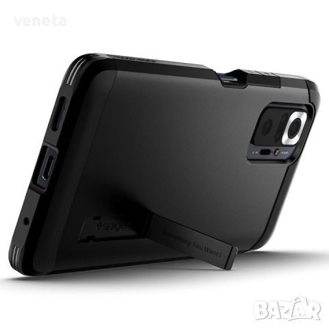 Кейс Spigen Tough Armor Xiaomi Redmi Note 10 Pro, Black, снимка 6 - Калъфи, кейсове - 46782786