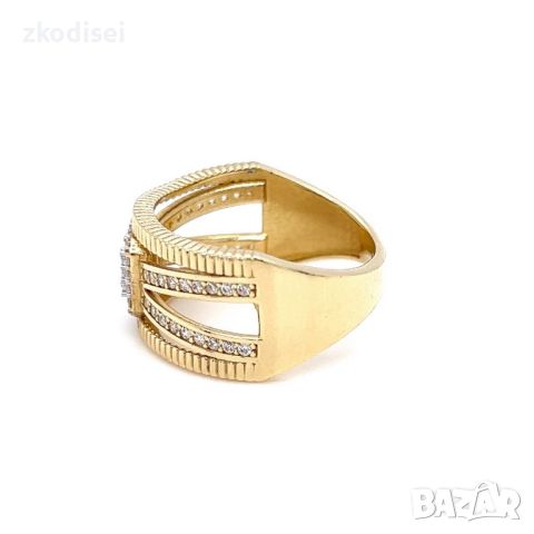 Златен дамски пръстен 3,81гр. размер:57 14кр. проба:585 модел:23071-4, снимка 2 - Пръстени - 45118616