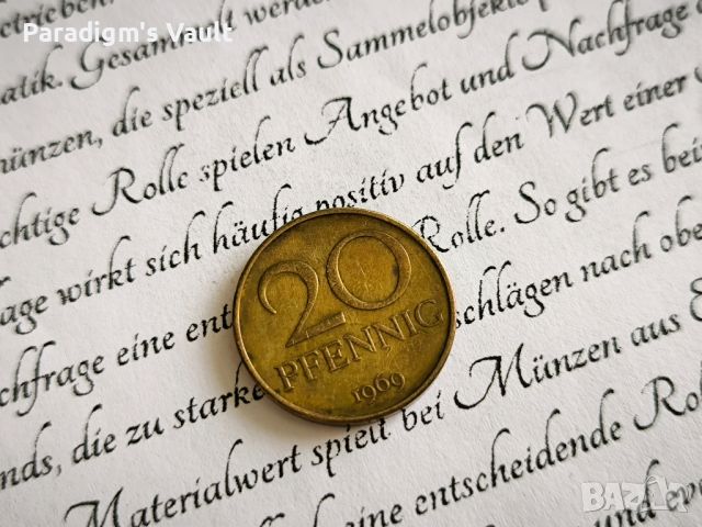 Монета - Германия - 20 пфенига | 1969г., снимка 1 - Нумизматика и бонистика - 45685934