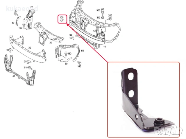Щипка за захващане на фар Mercedes S-Class W221, снимка 4 - Части - 54200177