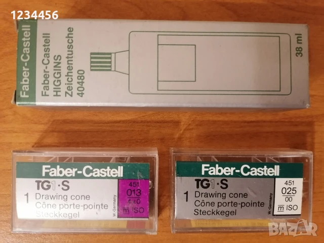 Комплект нови, запечатани пера за писане и мастило за писалка Faber-Castell общо за 15 лв. 