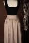 Бежова дълга пола с висока талия, снимка 2