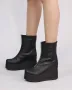 Боти на платформа - черна кожа - LT40, снимка 2
