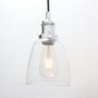 Phansthy Ретро висяща лампа с 2 м регулируема платнена тел, прозрачно стъкло, за E27 Edison крушки, снимка 1