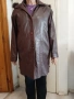 Дамско кожено яке от естествена кожа – XXL, с подплата и качулка, снимка 1